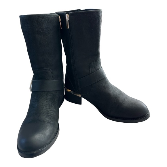 Vince Camuto Women's Windy Motorcycle Leather Boots Size 7M Black - Picture 6 of 10